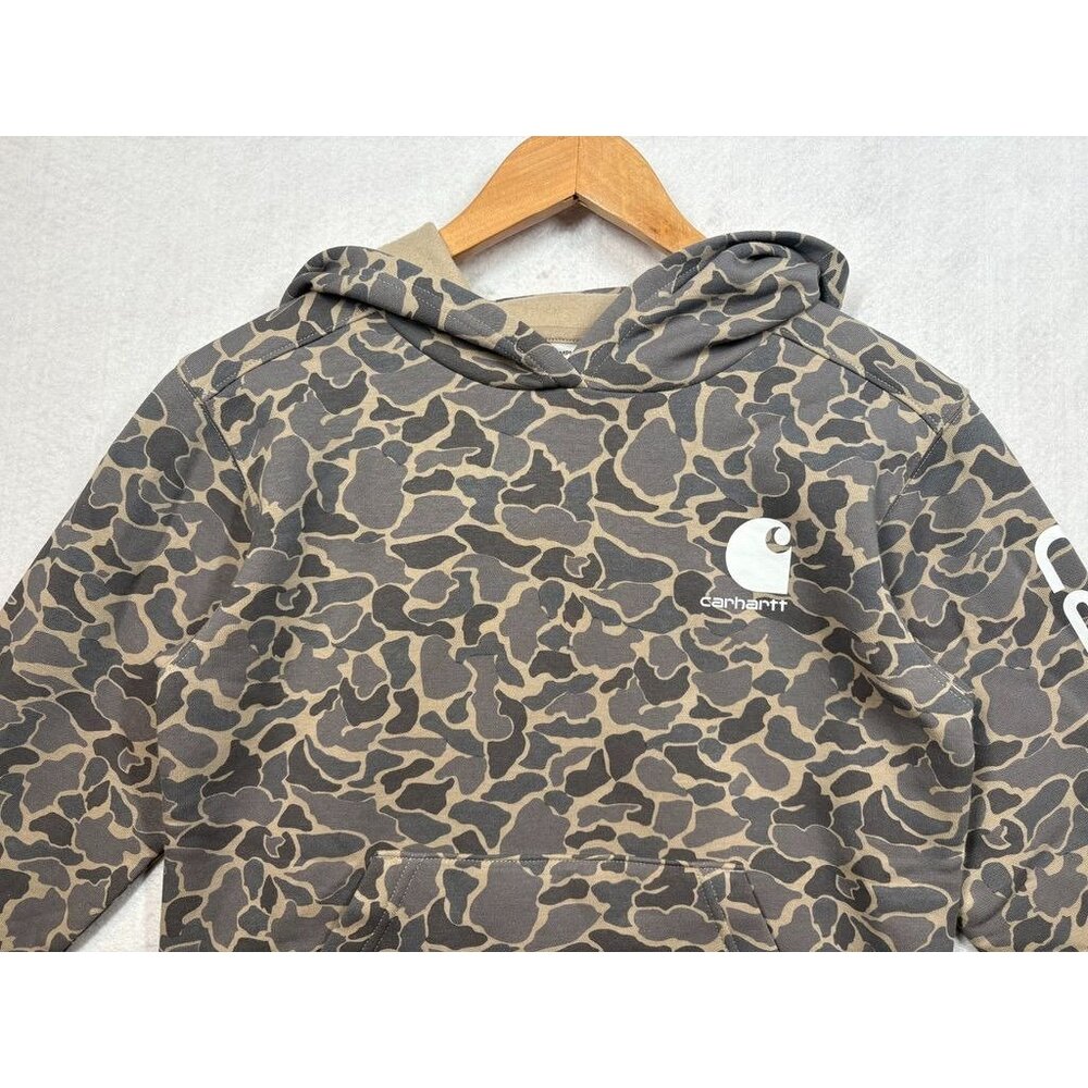 Carhartt Boys Long Sleeve Camo Graphic Sweatshirt Hoodie Logo Kids Size Medium - Picture 4 of 6